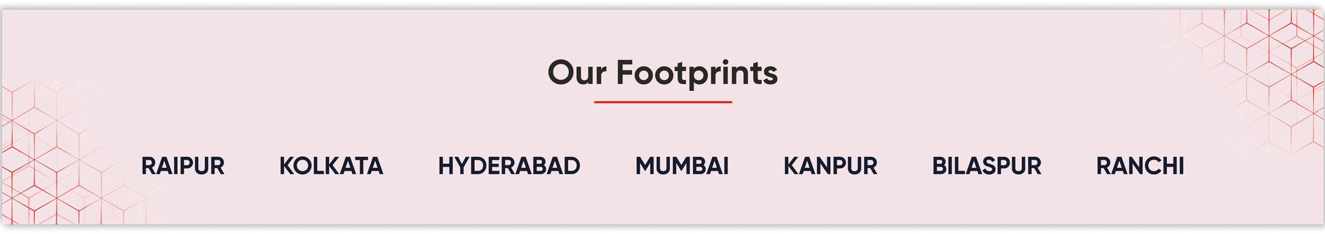 Our Footprints — Raipur, Kolkata, Hyderabad, Mumbai, Kanpur, Bilaspur, Ranchi